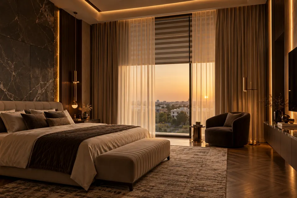 Curtains and Blinds design by Crystal Interior