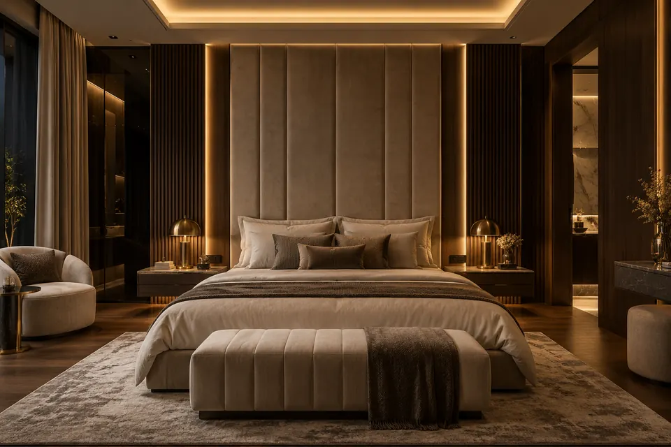 Bed Back Feature Walls by Crystal Interior
