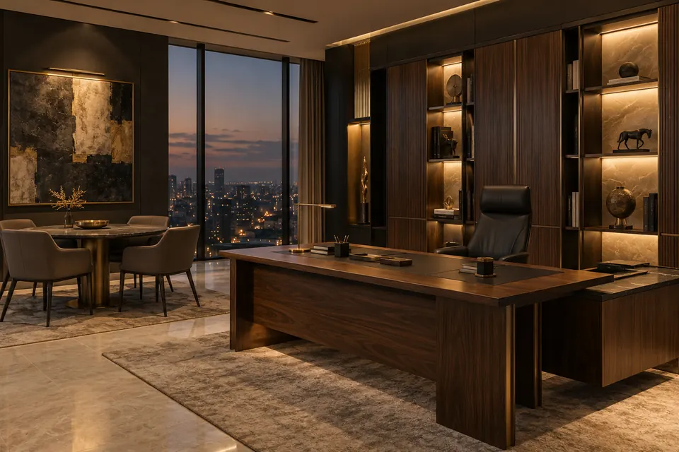 Office and Coffee Shop Interiors design by Crystal Interior