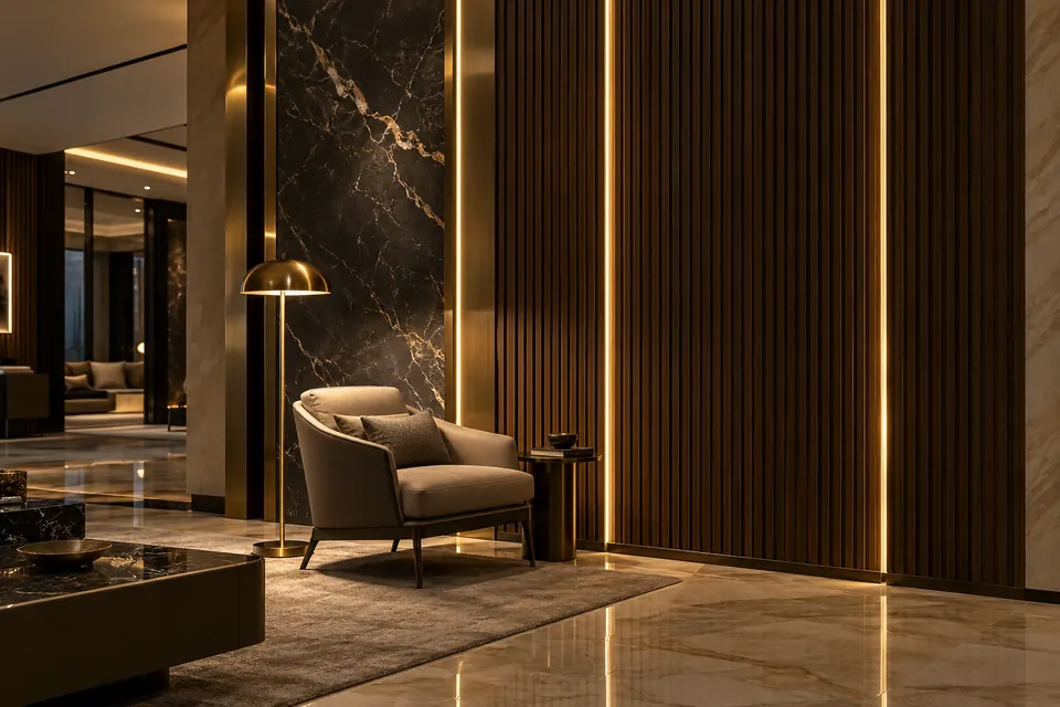 PVC, WPC and Wooden Wall Panels in Lahore, Crystal Interior and Construction